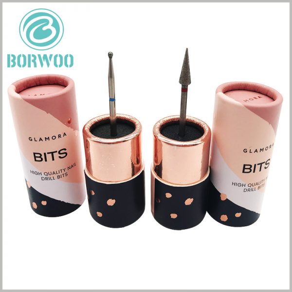 1 inch diameter cardboard tubes packaging for nail drill bits. Unique packaging design can make the product more attractive.