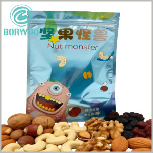 180g Custom Size Metallic Stand-Up Zipper Pouch for Nut Packaging