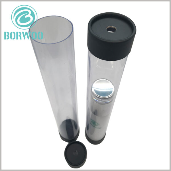 1mm thick clear rigid plastic tube with paper caps