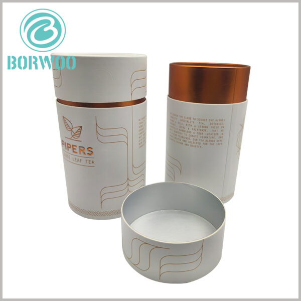 250g loose leaf tea packaging tube boxes wholesale. The reference diameter of the paper tube is 87mm and the height is 153mm, but it will be customized according to different products.