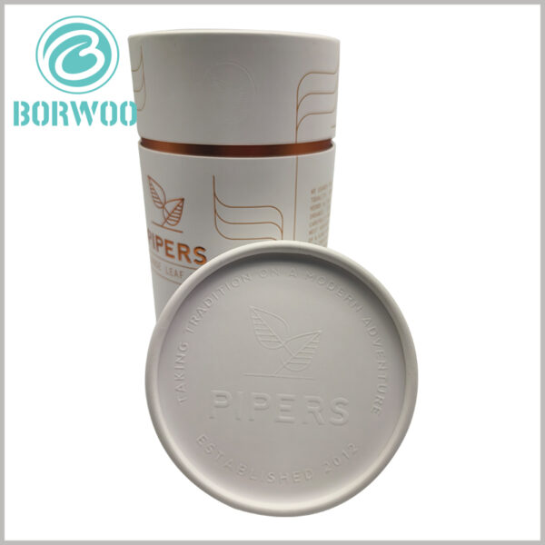 250g loose leaf tea packaging tube with emboss printed. Unique food grade tube packaging design can make the product more attractive