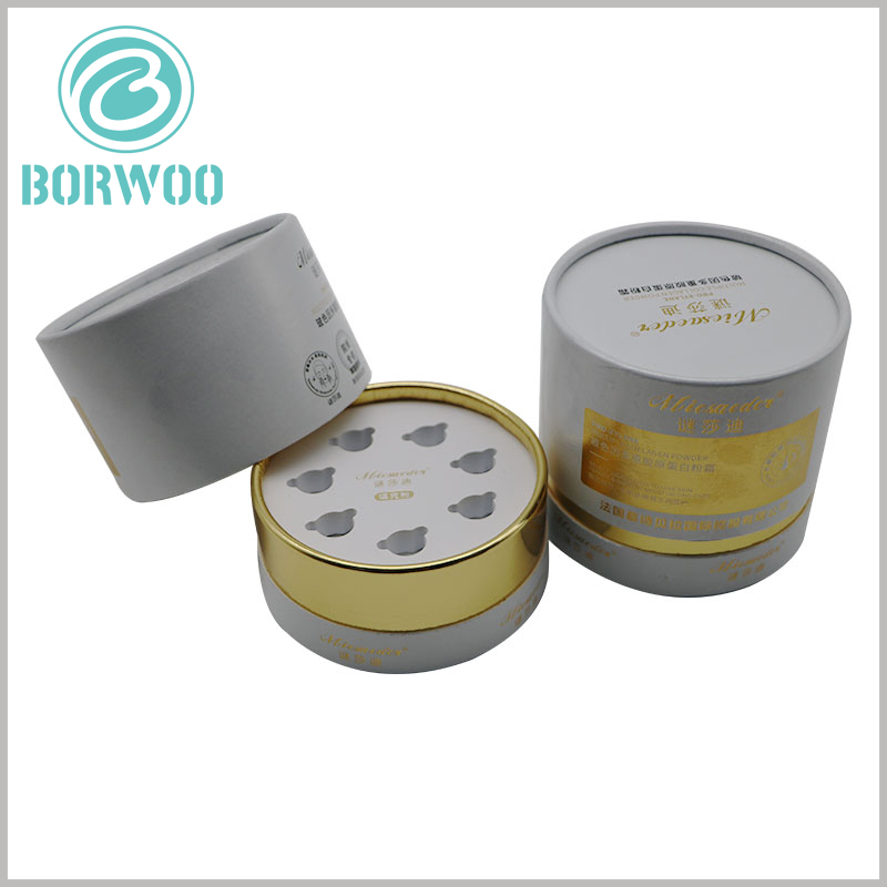7 bottles of skin care products packaging tube. Using the fixed effect of the EVA insert, the products will be arranged in a circle.
