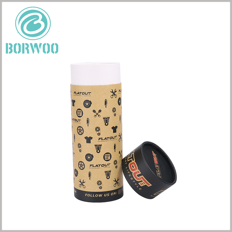 Abstract design for small paper tube packaging boxes. Custom packaging made by 300g grey cardboard