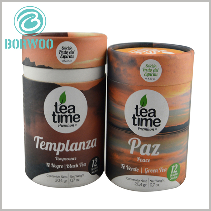 Attractive cardboard tube food packaging for tea