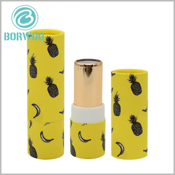 Biodegradable and Printable empty paper tubes packaging for lipstick.The main structure is made of 450g SBS and 128g double chrome paper.