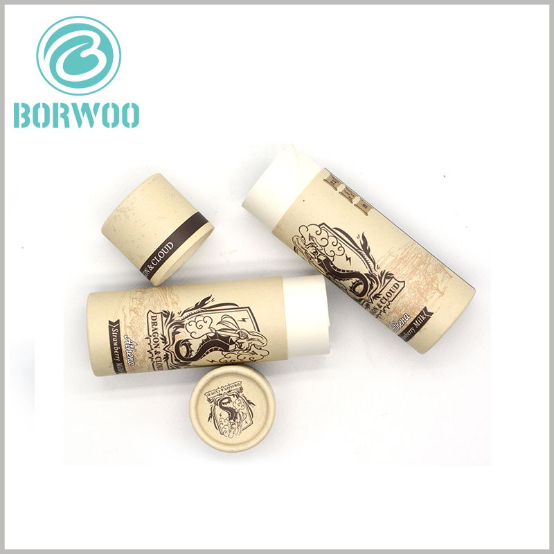 Biodegradable cardboard paper tube food packaging boxes.Custom Foue-color printing Biodegradable tube packaging boxes with lids wholesale