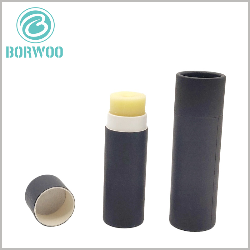 Black Deodorant push up tube packaging. Customized paper tube packaging uses white card as the tube material and black cardboard as the mounting paper.