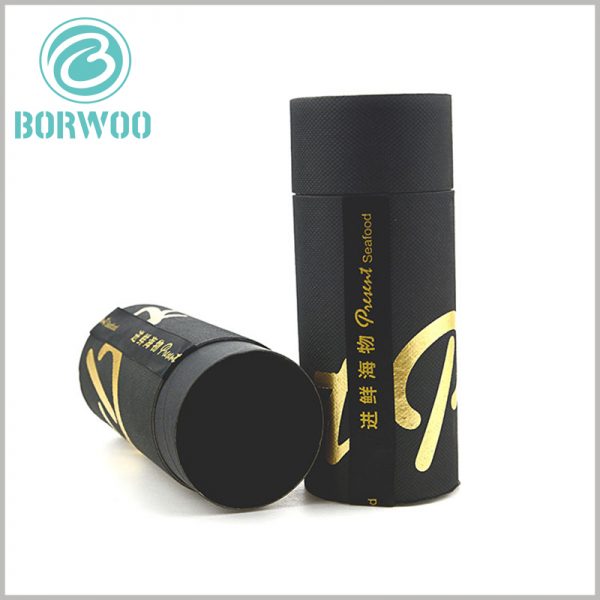Black Imitation leather paper food tube packaging boxes