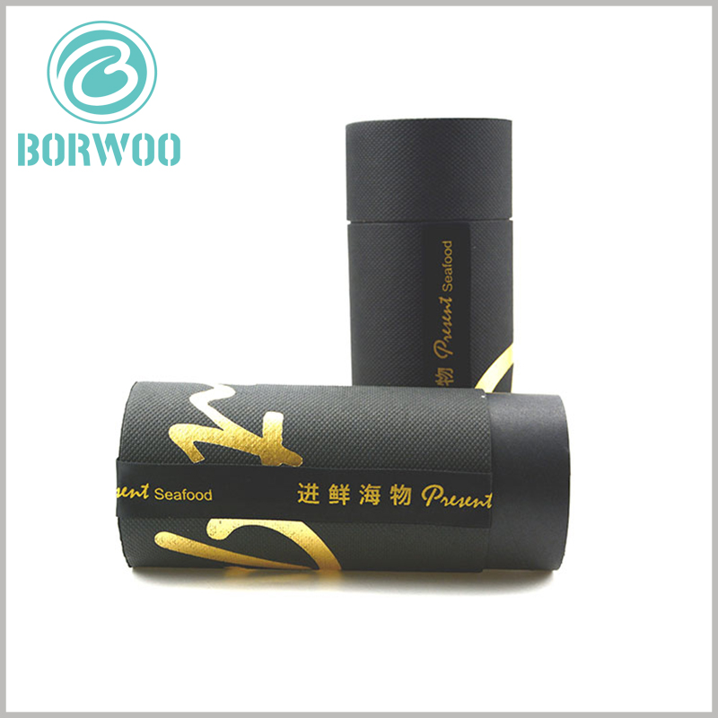 Black Imitation leather paper food tube packaging wholesale