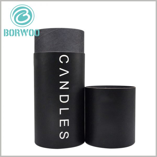 Black cardboard round boxes for candle packaging.The thickness of the black paper tube is 0.8-1.2mm, which improves the firmness of the packaging and is more conducive to protecting the product.