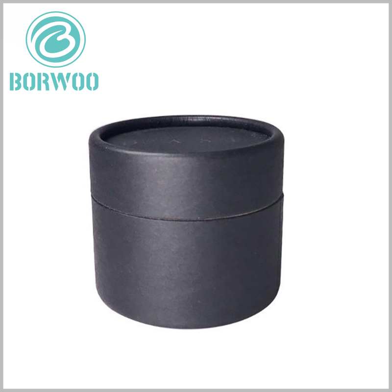 Black cardboard round tube packaging boxes for rings.Jewelry packaging using round boxes is also a very good choice, and can print related brand information on paper tubes.
