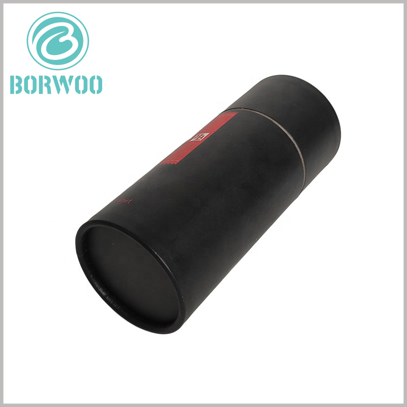 Black cardboard round tube packaging boxes wholesale.The size and style of the paper tube are determined by the product, and the packaging can be fully applied to the product.