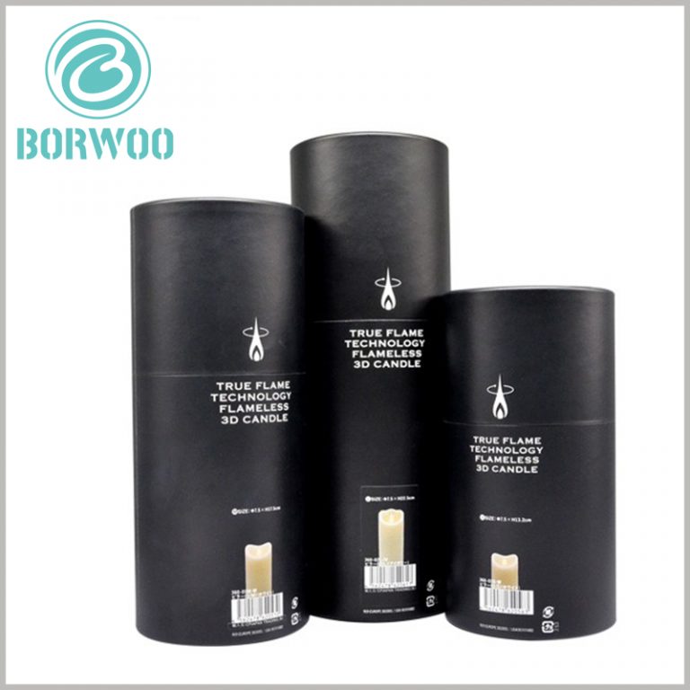 Black cardboard tube boxes for candle packaging Candle boxes