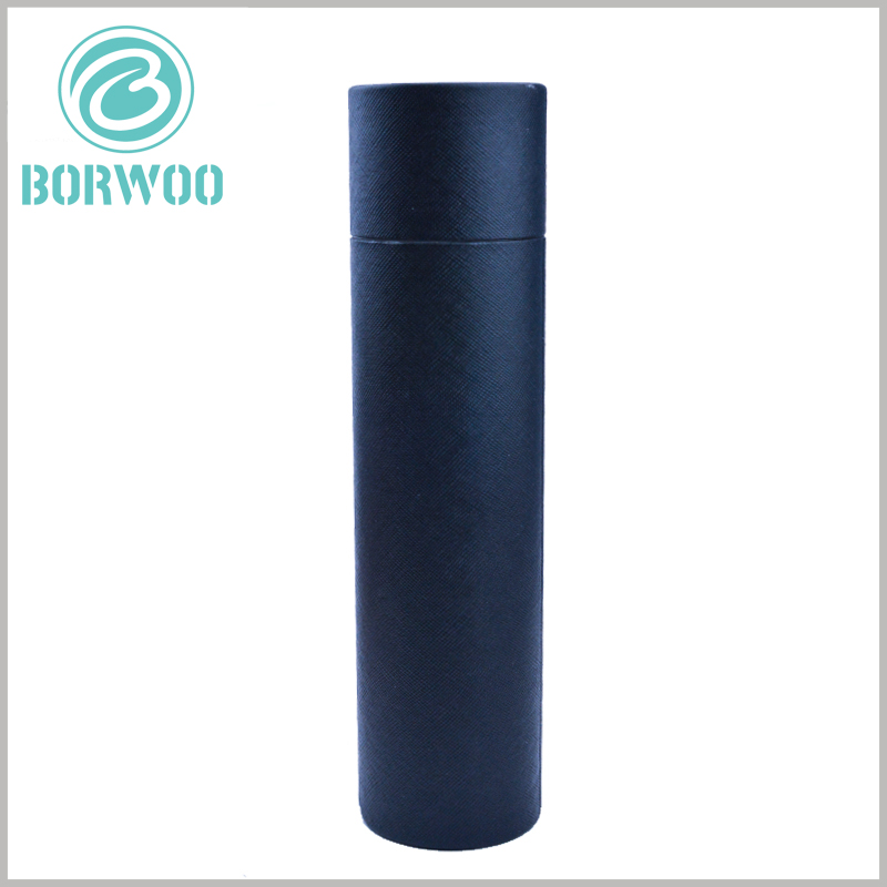 Black cardboard tube boxes packaging with lids