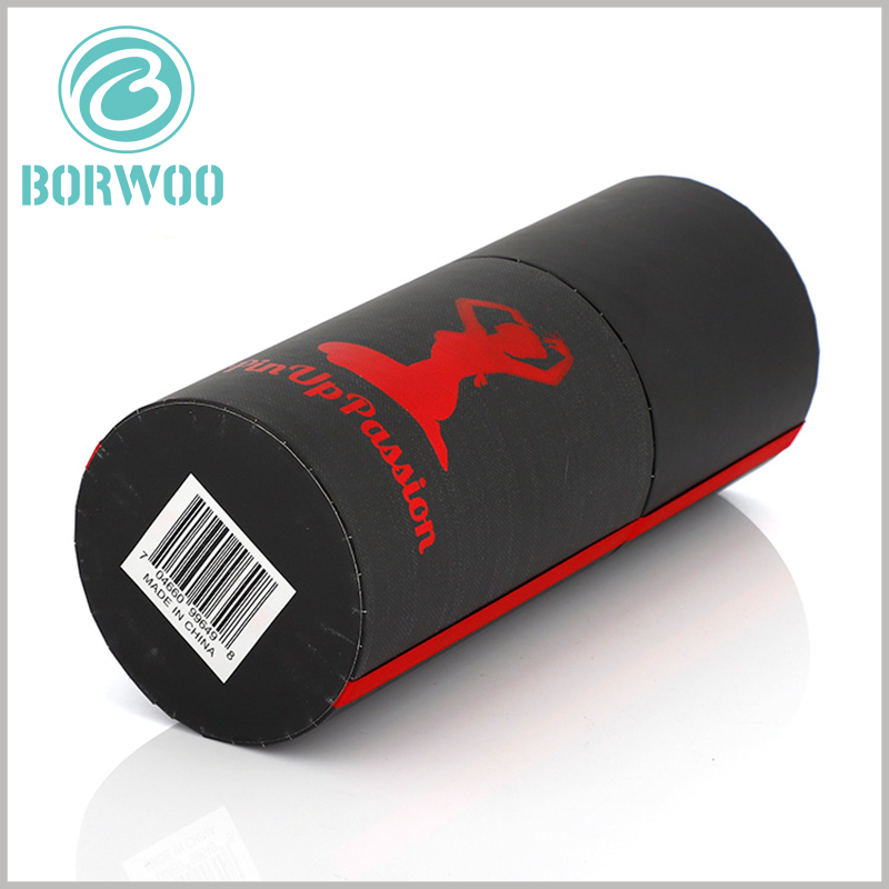 Black cardboard tube gift boxes with lids wholesale.the bottom bar code helps to identify the authenticity of the product