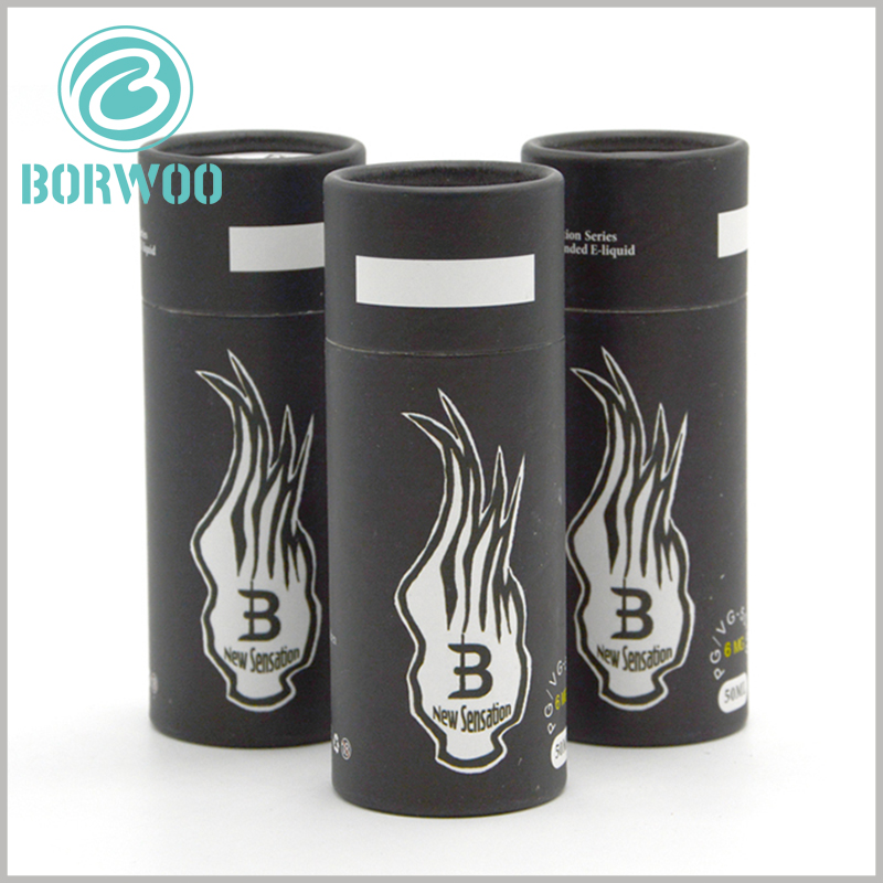 Black cardboard tube packaging boxes for 50 ml vape oil packaging