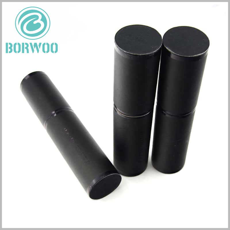 Black cardboard tubes packaging boxes with UV
