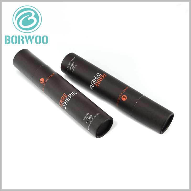 Black cardboard tubes packaging boxes with lids