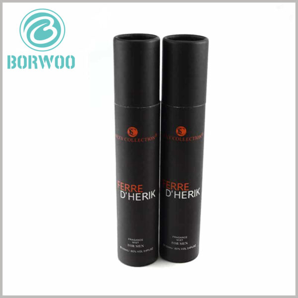 Black cardboard tubes packaging boxes with printed