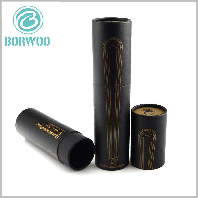 Black large cardboard round boxes for hair straightener packaging