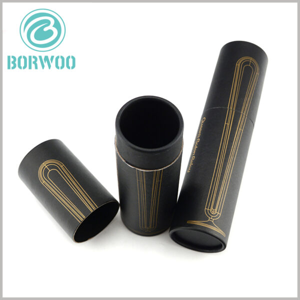 Black large cardboard tube boxes for hair straightener packaging