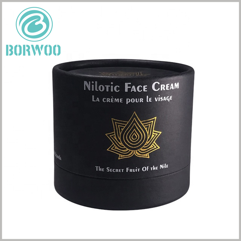 Black paper tube boxes for cosmetics packaging.high quality printed round boxes can be used in a variety of products