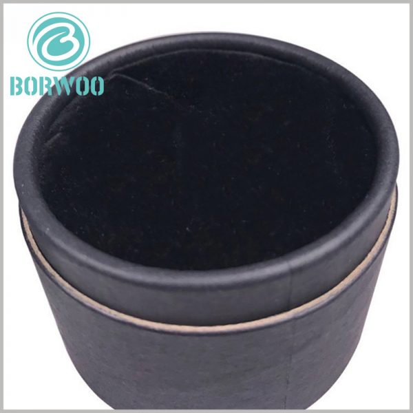 Black paper tube packaging boxes wholesale.Paper tube is made of 350g grey cardboard as raw material, which improves the rigidity and durability of the package.