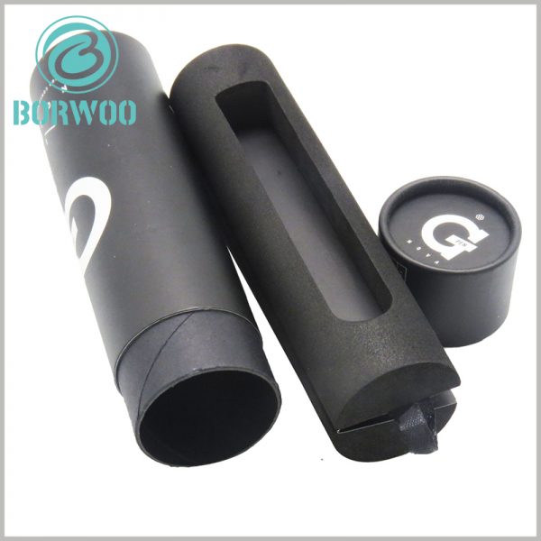 Black paper tube packaging for vape pen.The package is inserted into the inner tube package and the electronic cigarette pen is placed in the hollow portion of the inner tube