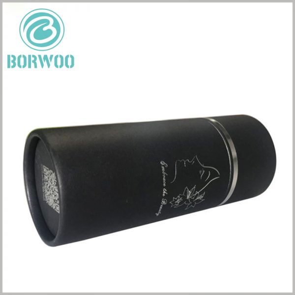 Black paper tubes packaging for cosmetics boxes.Customized packaging can be used to illustrate product uniqueness.