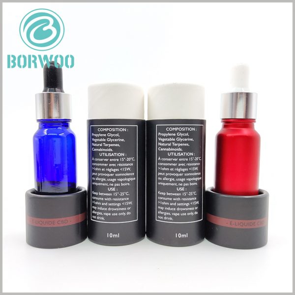 Black small paper tubes boxes for essential oil packaging.Small oil bottle can be perfectly embedded in the paper tube