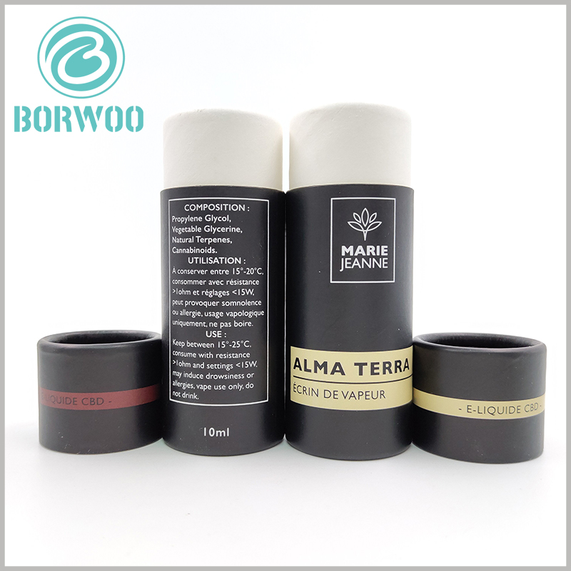 Black small paper tubes for 10ml CBD essential oil packaging boxes.Print the specific instructions for the essential oil on the package