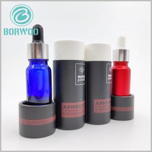 Black small paper tubes for CBD essential oil packaging boxes.inner and outer tubes that both has a thickness of 1mm