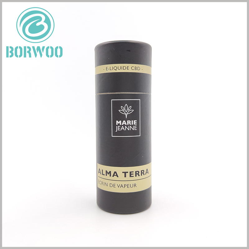 Black small paper tubes for e-liquide CBD essential oil packaging boxes.Small cardboard tubes for 10ml essential oil