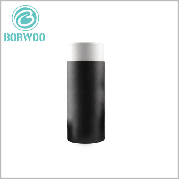 Black small round boxes with lid.Printed black coated paper will be able to show customers custom paper tube boxes in a unique way