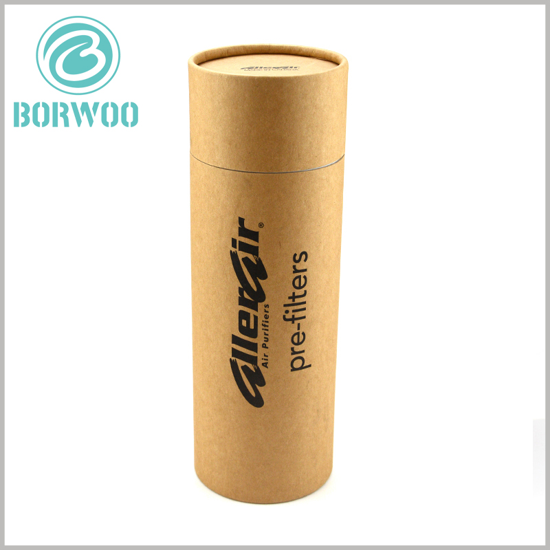 Brown Kraft paper tube packaging boxes with logo.the inner one by 300g SBS surrounded by an outer tube of exquisite kraft paper