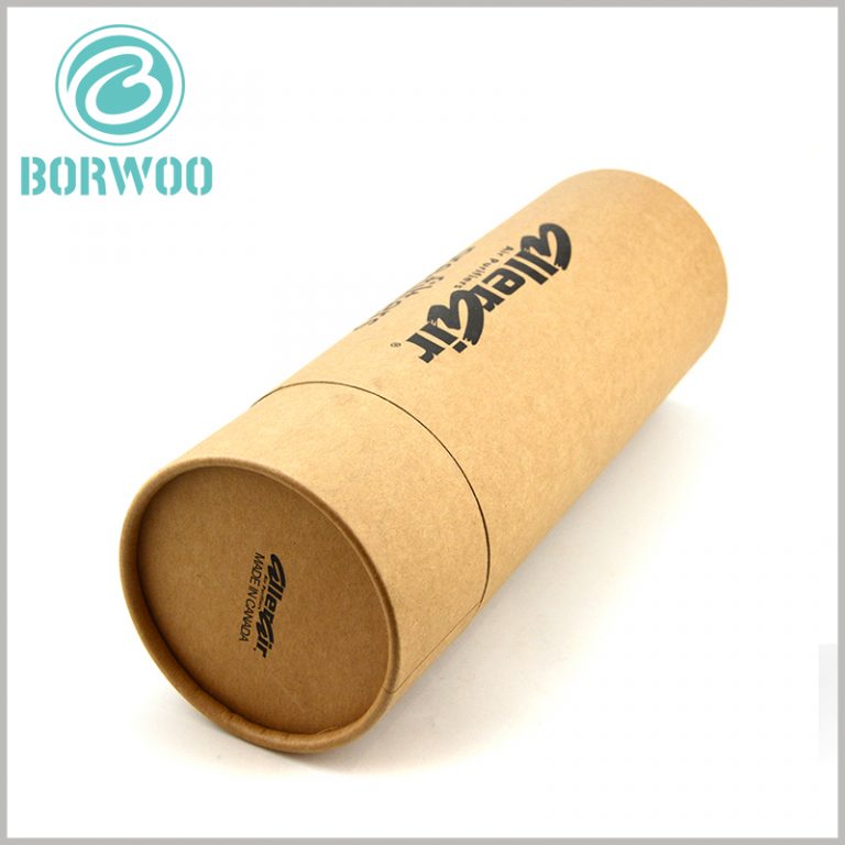 Brown Kraft paper tube packaging boxes with printing