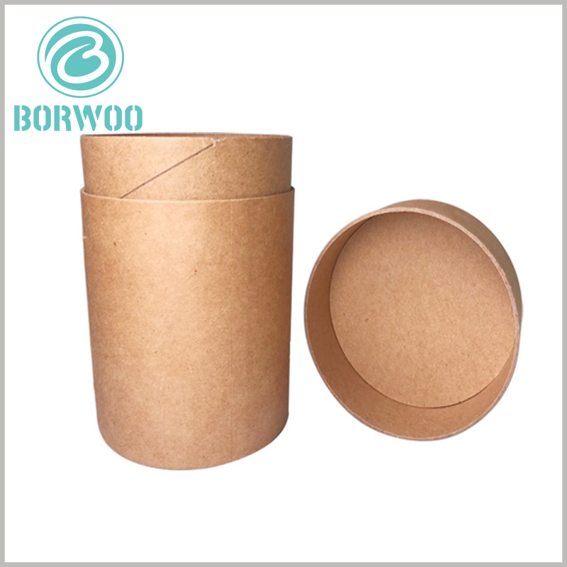 Brown kraft paper tube packaging wholesale.Custom packaging for food, candles, etc.
