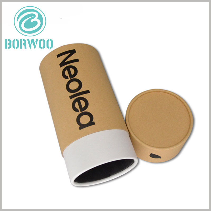 Brown kraft paper tube packaging with printing wholesale.Printing the olive oil brand in paper tube packaging will increase the competitive advantage of the product.