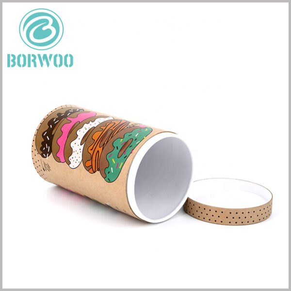 Brown kraft tube food packaging for cookie boxes.Made of 300g SBS single cardboard