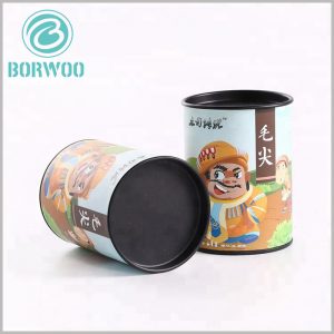 Cardboard Paper Tube Packaging boxes for tea.Custom Cardboard Paper Tube Packaging boxes with Metal cover,High quality food grade tea packaging wholesale