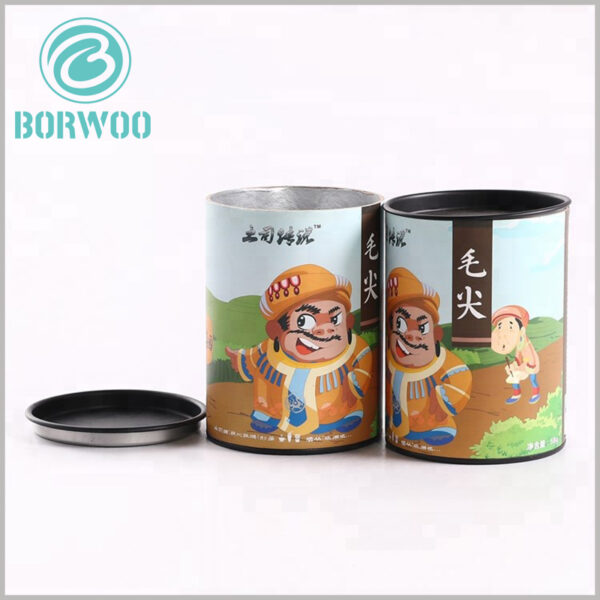 Cardboard Paper Tube Packaging for food.Custom High quality Cardboard Paper Tubes Packaging with matel lids for tea,Creative food packaging wholesale