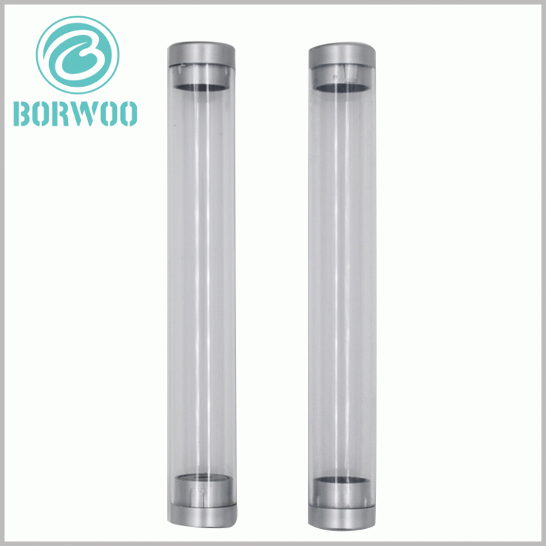 Clear plastic tube packaging boxes with paper lids Tube boxes