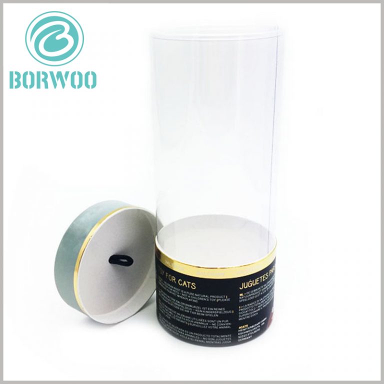 Clear round boxes with lids Custom tube boxes packaging wholesale