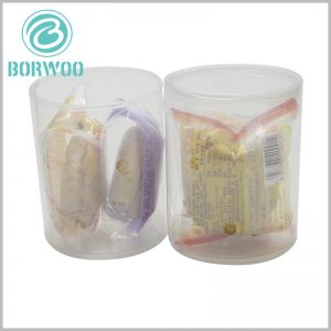 Clear plastic tube food packaging for cookie