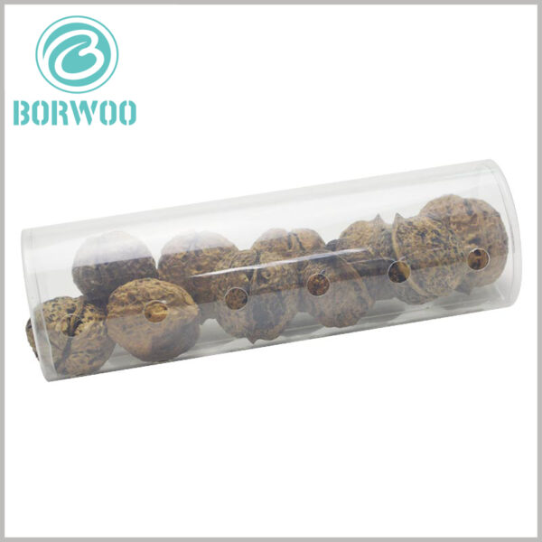 Clear plastic tube packaging for food