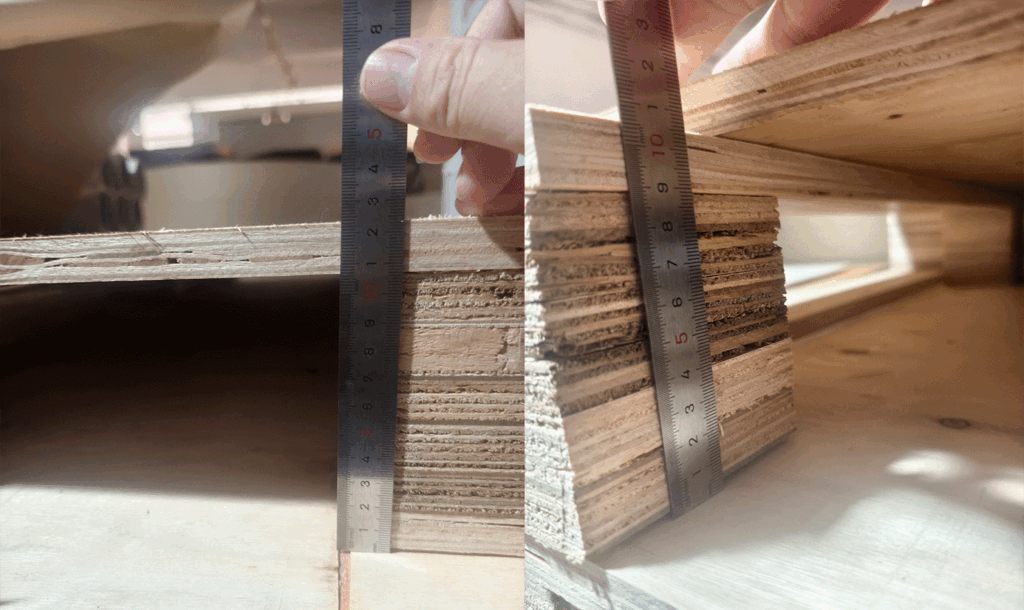 Composite wood pallet height