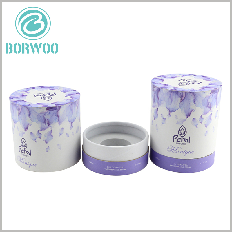 Creative 3D printed purple lily cardboard tube boxes for cosmetics