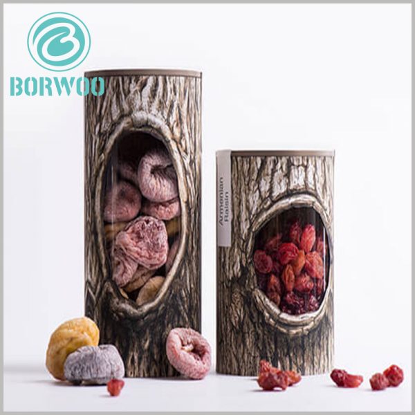 Creative Imitation wood round tube packaging with windows