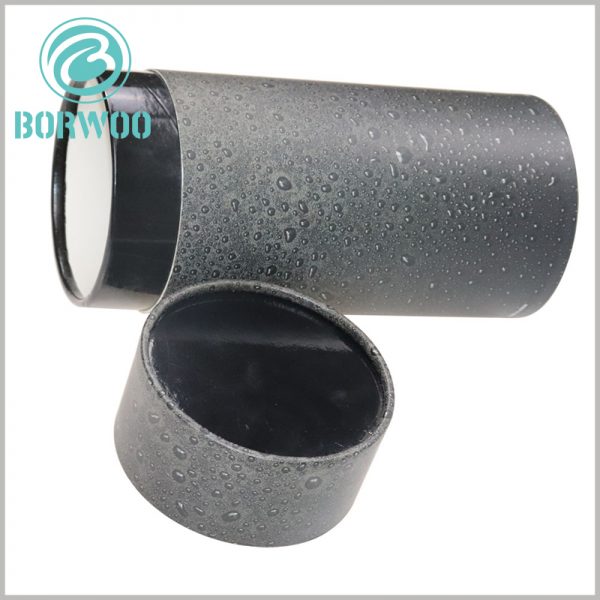 Creative black paper tube packaging for cosmetic boxes.Packaging manufacturing costs are low, easy to mass production and wholesale