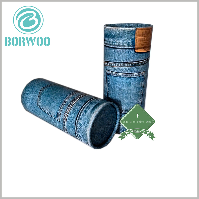 Creative cardboard tubes boxes packaging for jeans.We will be able to provide you with better packaging improvement solutions to promote brand promotion.